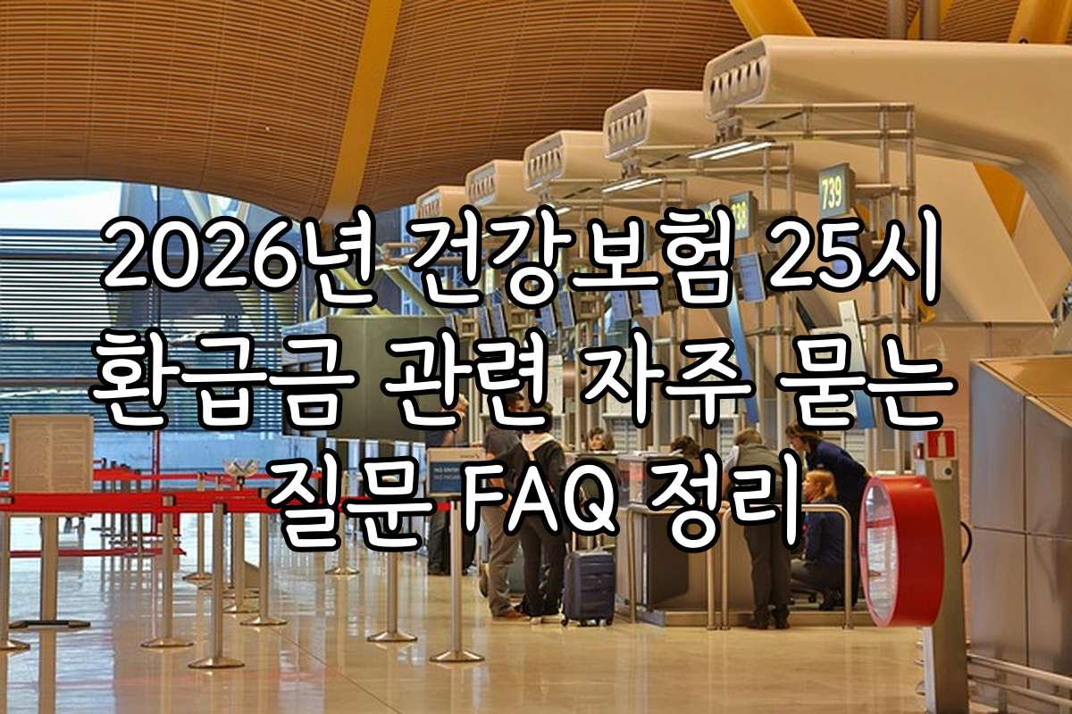 2026년 건강보험 25시 환급금 관련 자주 묻는 질문 FAQ 정리