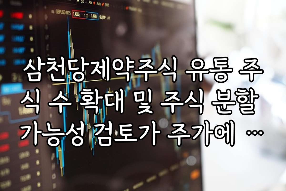 삼천당제약주식 유통 주식 수 확대 및 주식 분할 가능성 검토가 주가에 미치는 영향