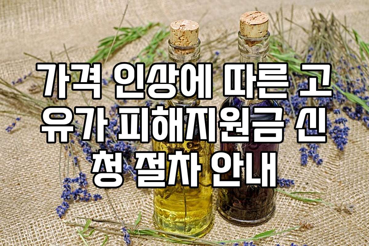 가격 인상에 따른 고유가 피해지원금 신청 절차 안내