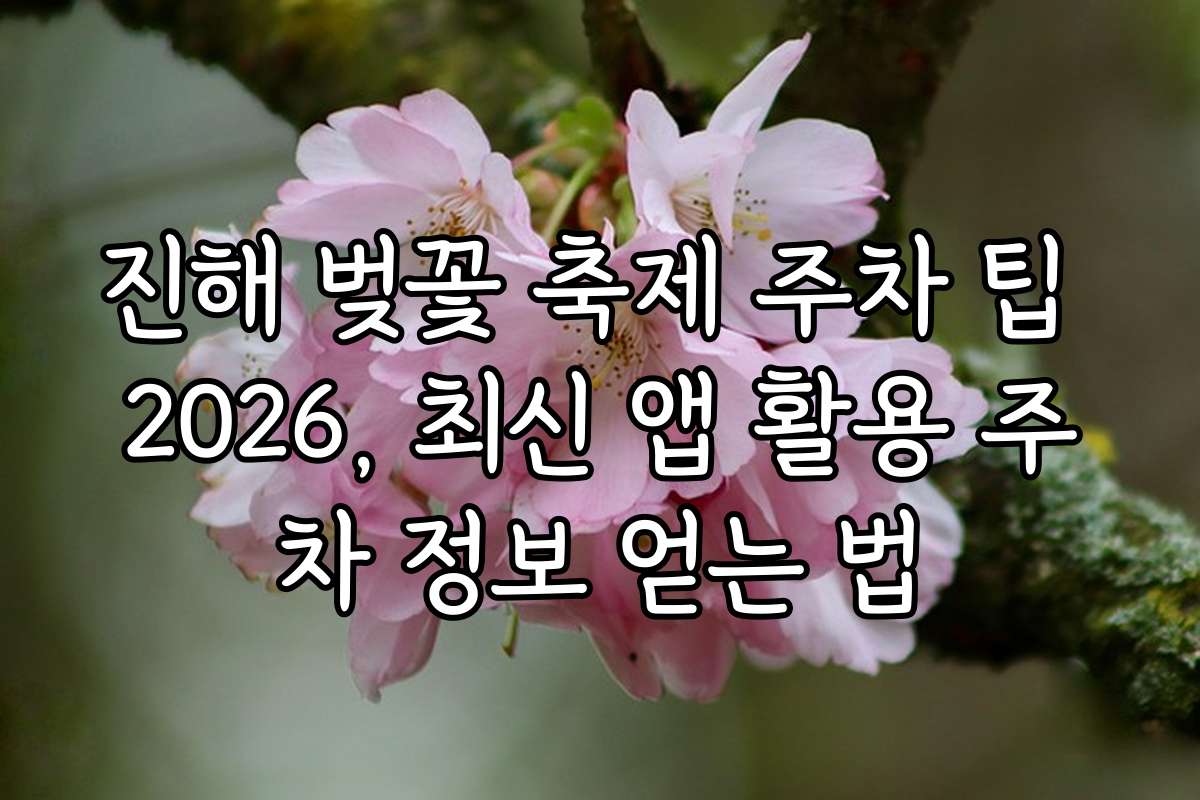 진해 벚꽃 축제 주차 팁 2026, 최신 앱 활용 주차 정보 얻는 법
