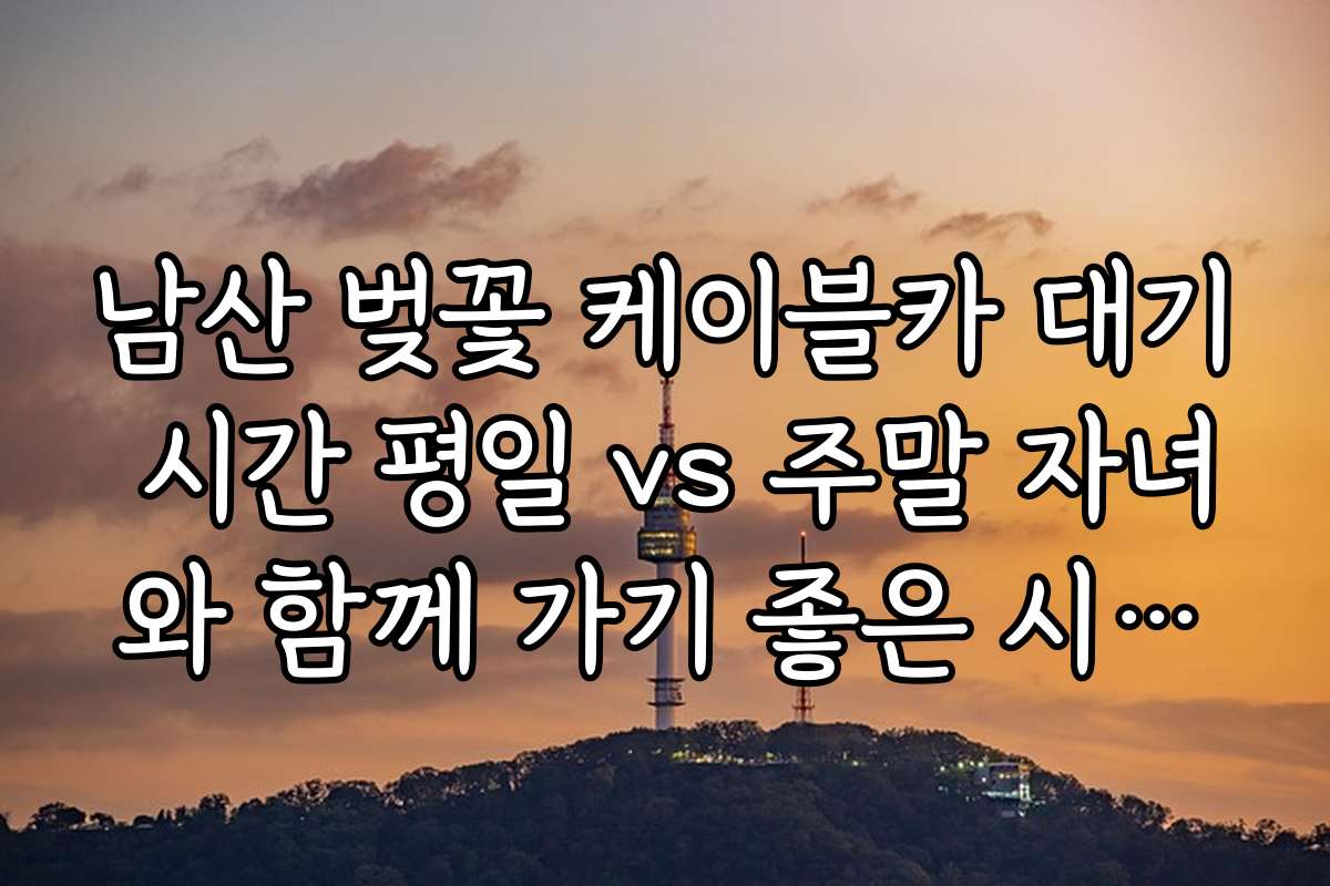 남산 벚꽃 케이블카 대기 시간 평일 vs 주말 자녀와 함께 가기 좋은 시간대와 추천 일정