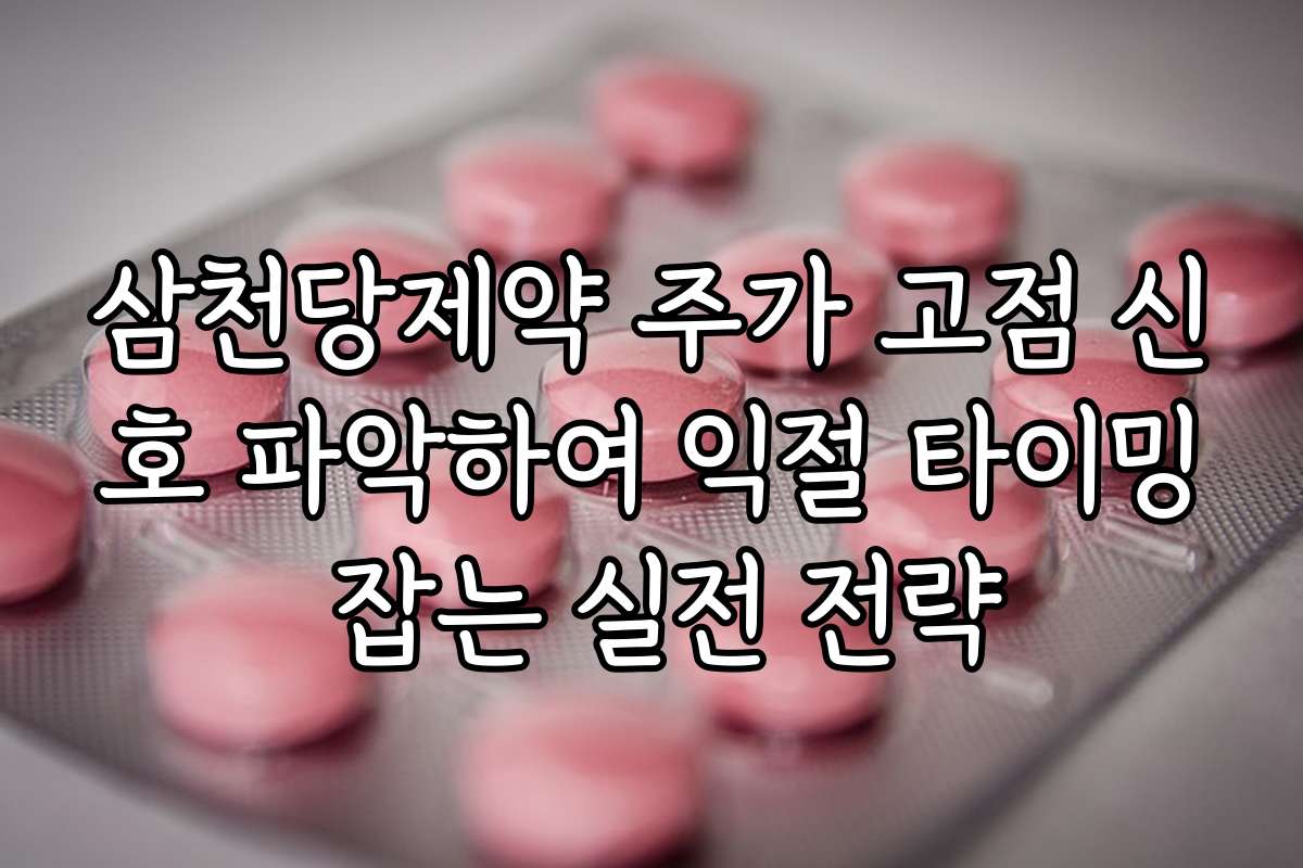 삼천당제약 주가 고점 신호 파악하여 익절 타이밍 잡는 실전 전략