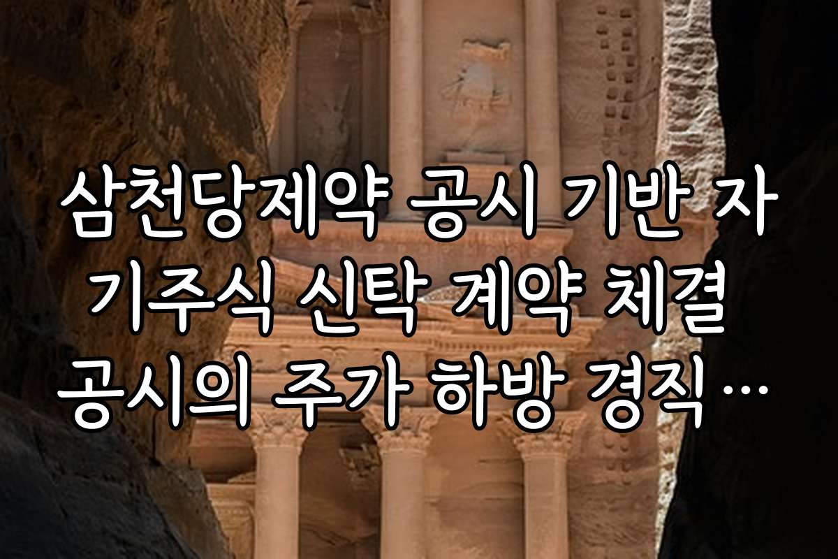 삼천당제약 공시 기반 자기주식 신탁 계약 체결 공시의 주가 하방 경직성 효과