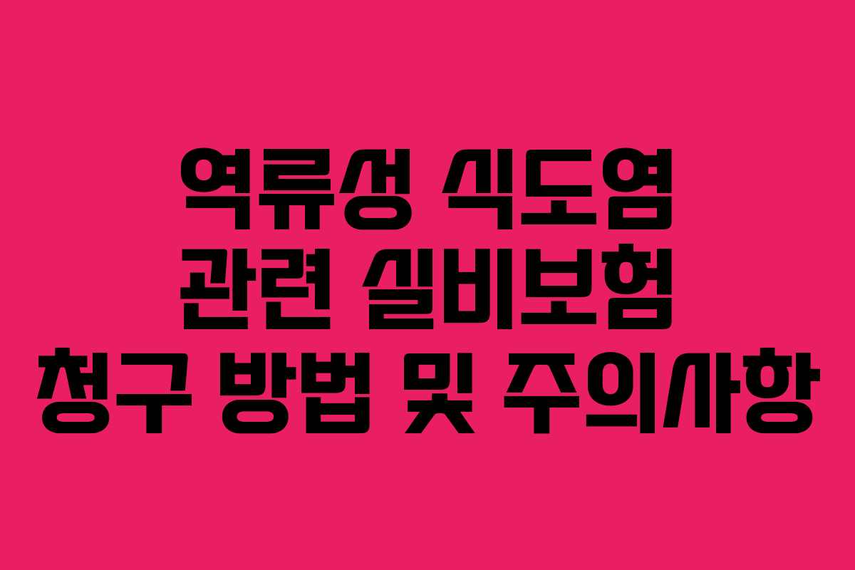 역류성 식도염 관련 실비보험 청구 방법 및 주의사항