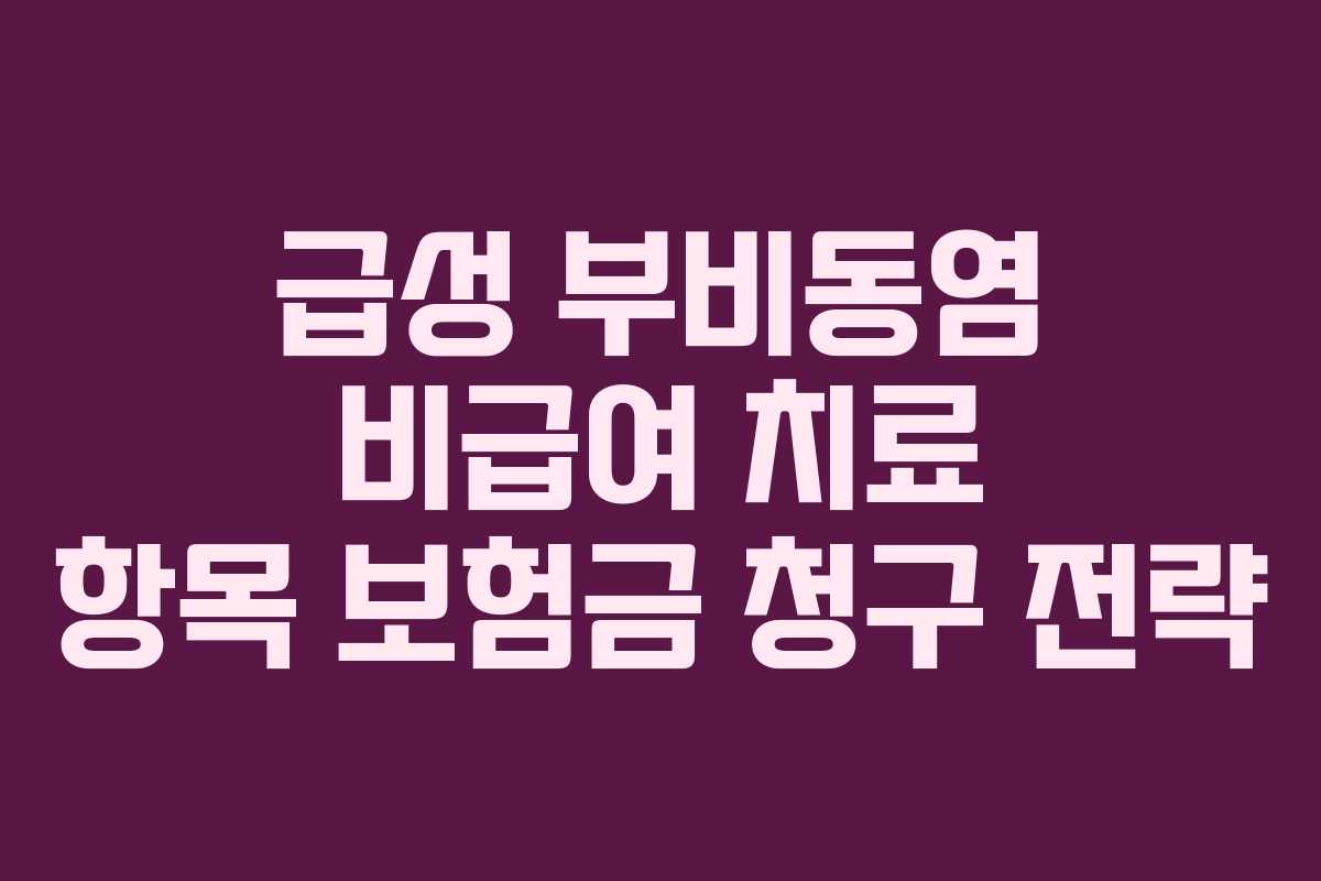 급성 부비동염 비급여 치료 항목 보험금 청구 전략