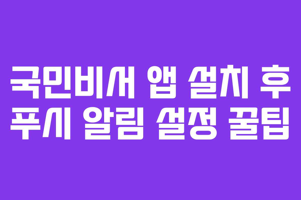 국민비서 앱 설치 후 푸시 알림 설정 꿀팁