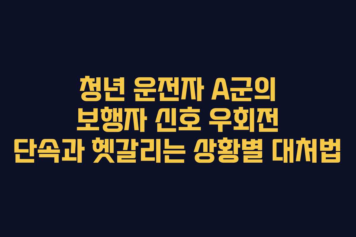 청년 운전자 A군의 보행자 신호 우회전 단속과 헷갈리는 상황별 대처법