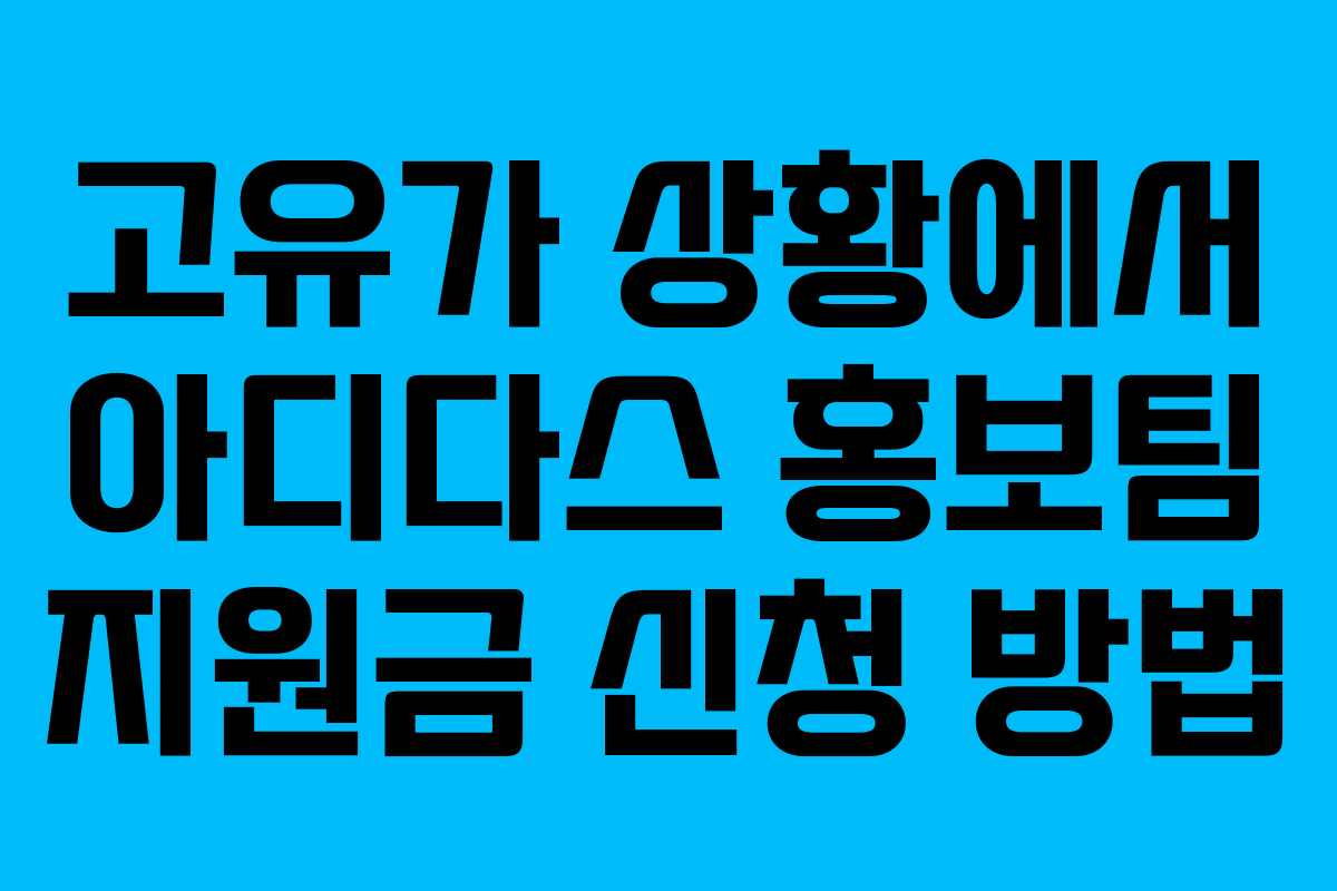 고유가 상황에서 아디다스 홍보팀 지원금 신청 방법