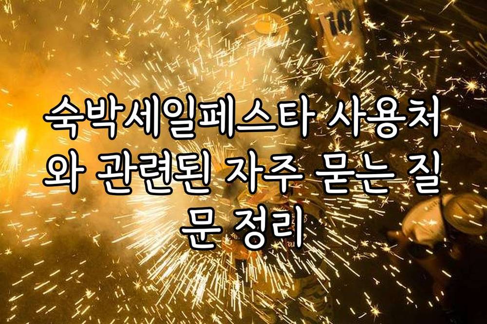 숙박세일페스타 사용처와 관련된 자주 묻는 질문 정리