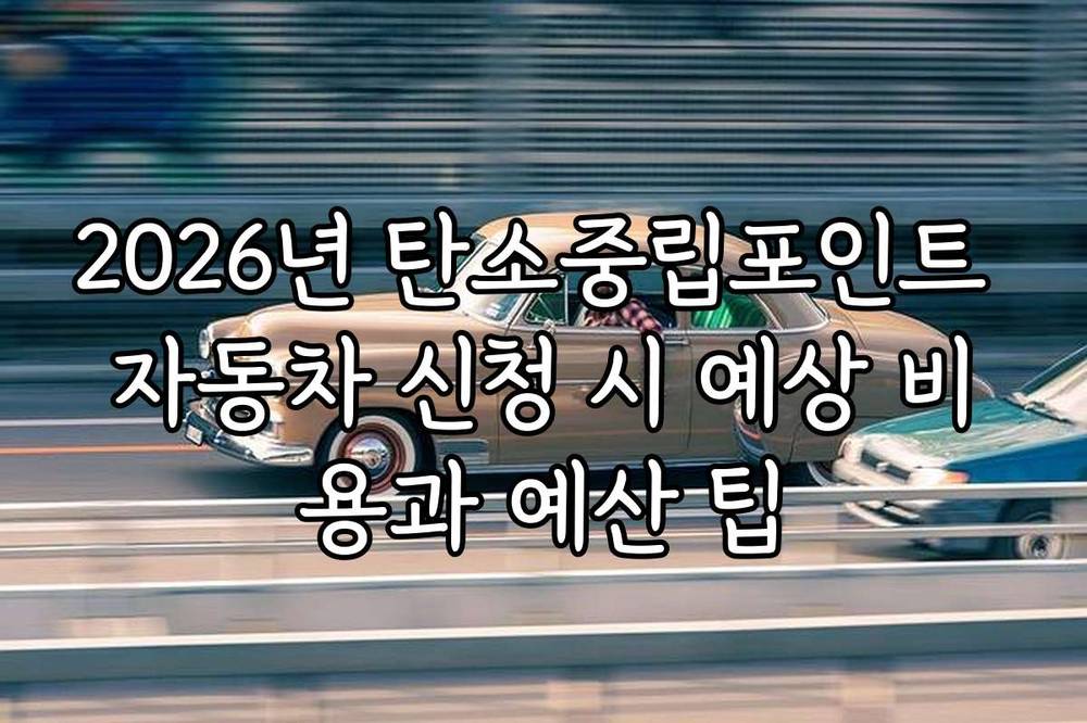 2026년 탄소중립포인트 자동차 신청 시 예상 비용과 예산 팁