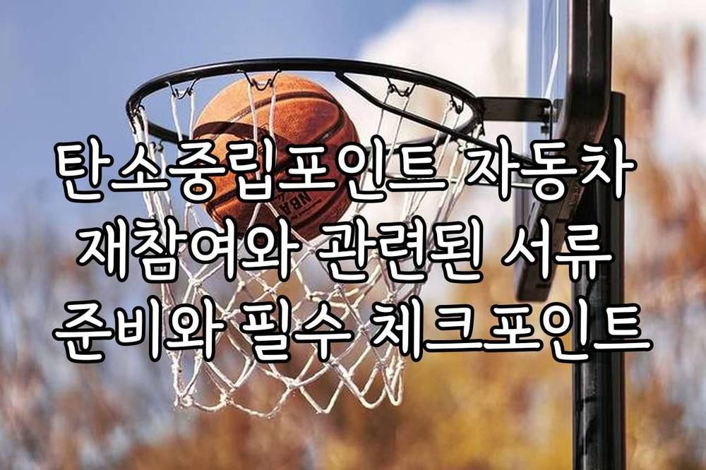 탄소중립포인트 자동차 재참여와 관련된 서류 준비와 필수 체크포인트