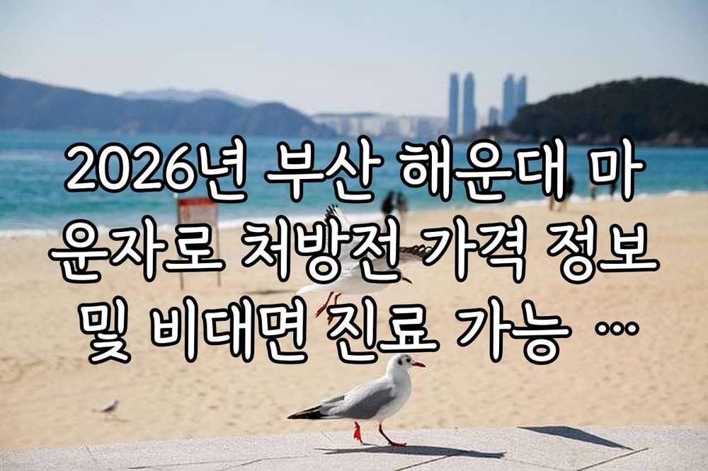 2026년 부산 해운대 마운자로 처방전 가격 정보 및 비대면 진료 가능 여부