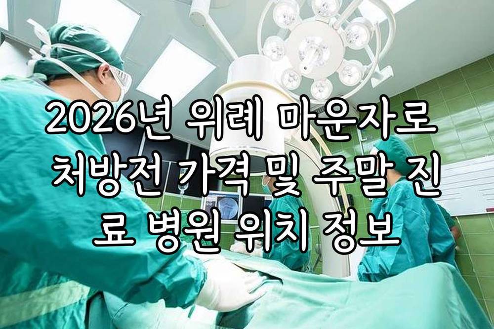 2026년 위례 마운자로 처방전 가격 및 주말 진료 병원 위치 정보