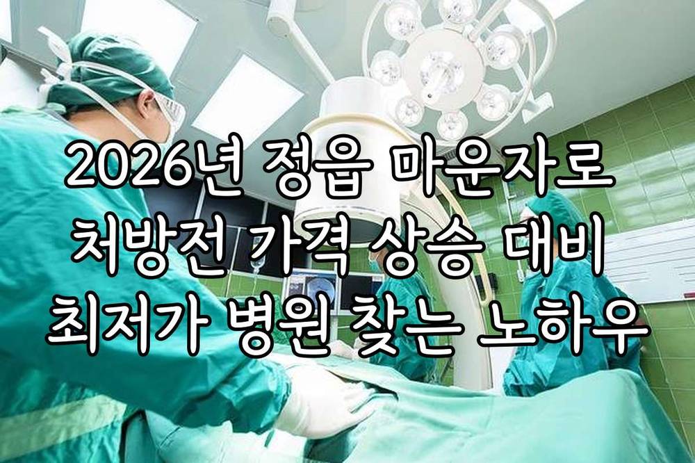 2026년 정읍 마운자로 처방전 가격 상승 대비 최저가 병원 찾는 노하우