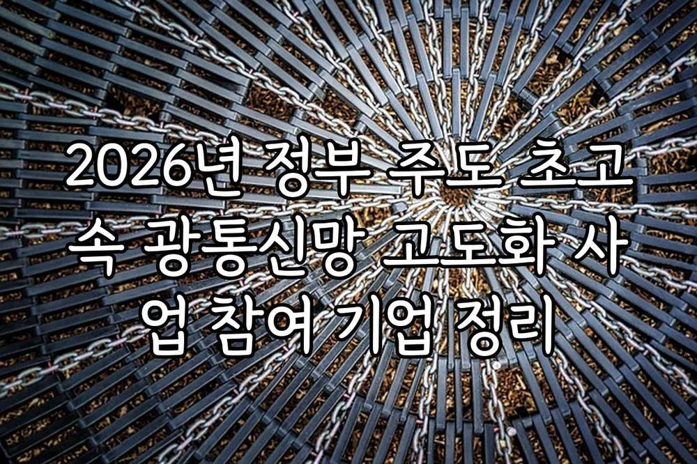 2026년 정부 주도 초고속 광통신망 고도화 사업 참여 기업 정리