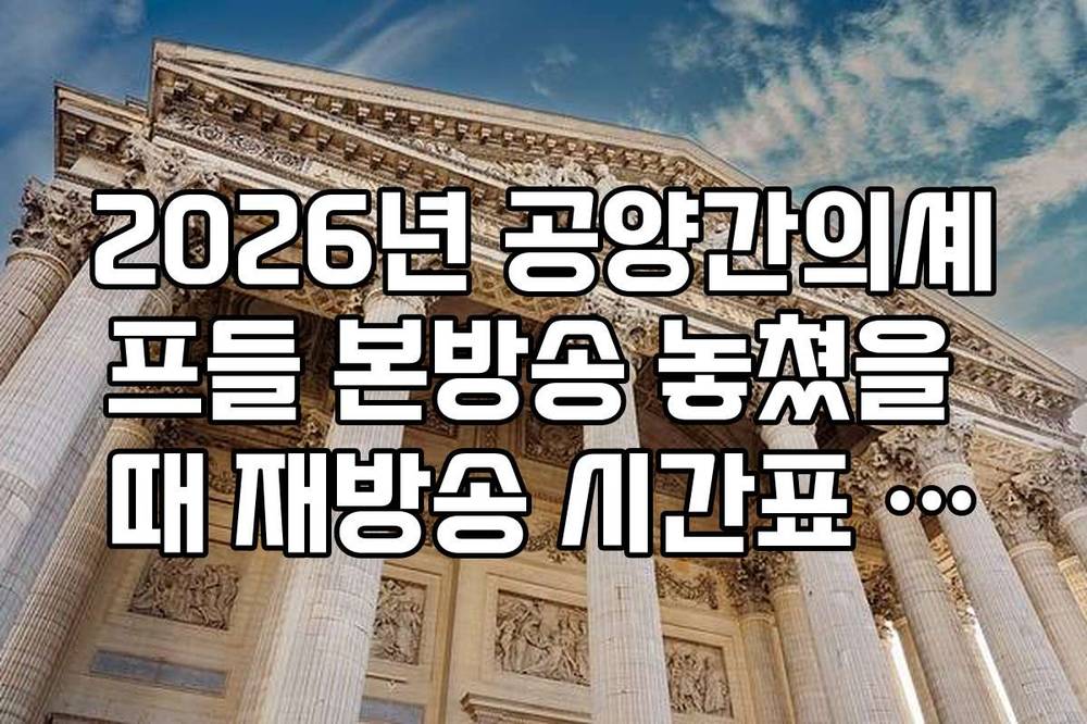 2026년 공양간의셰프들 본방송 놓쳤을 때 재방송 시간표 확인 가이드