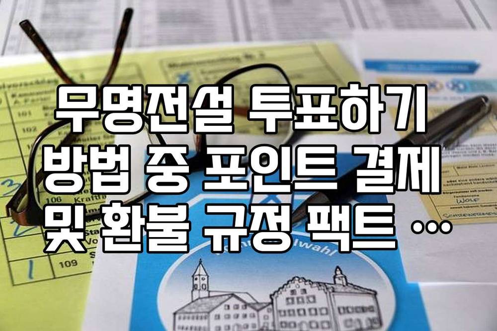 무명전설 투표하기 방법 중 포인트 결제 및 환불 규정 팩트 체크