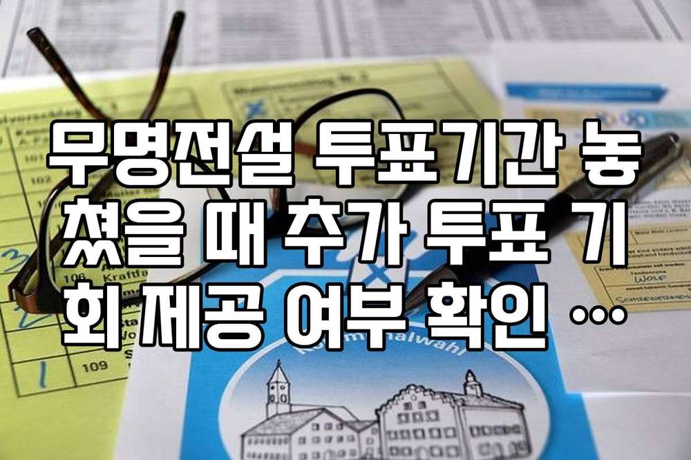 무명전설 투표기간 놓쳤을 때 추가 투표 기회 제공 여부 확인 팩트
