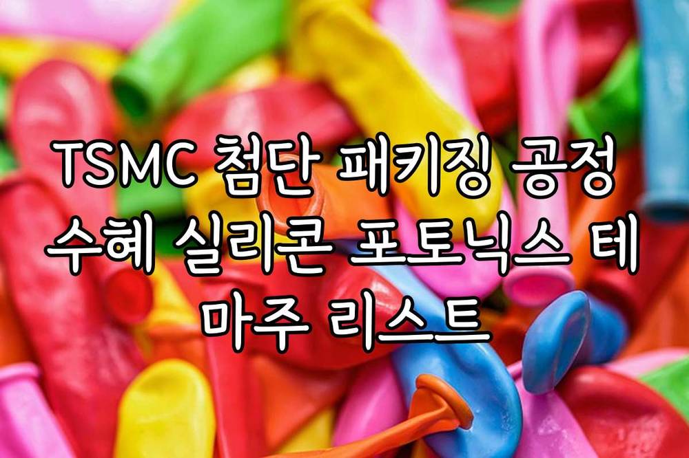 TSMC 첨단 패키징 공정 수혜 실리콘 포토닉스 테마주 리스트