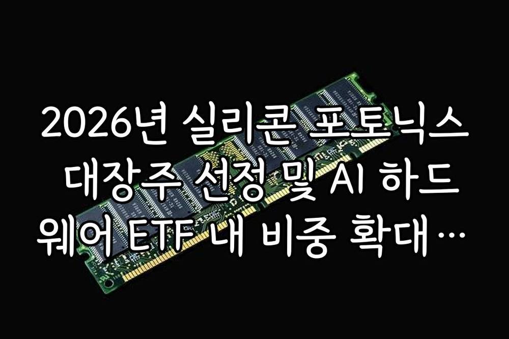 2026년 실리콘 포토닉스 대장주 선정 및 AI 하드웨어 ETF 내 비중 확대 전략