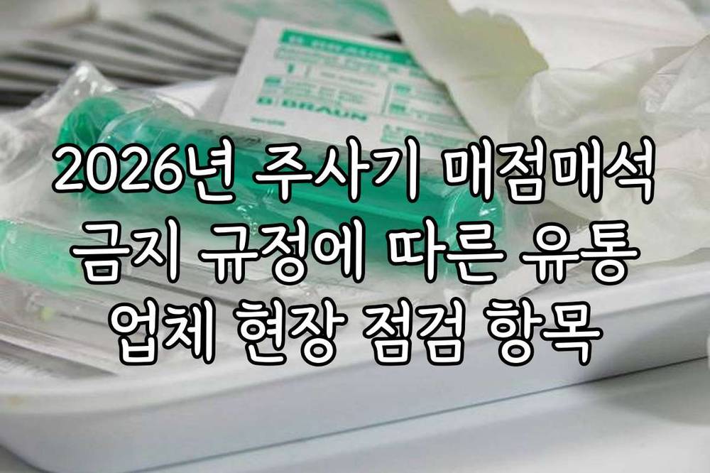 2026년 주사기 매점매석 금지 규정에 따른 유통 업체 현장 점검 항목