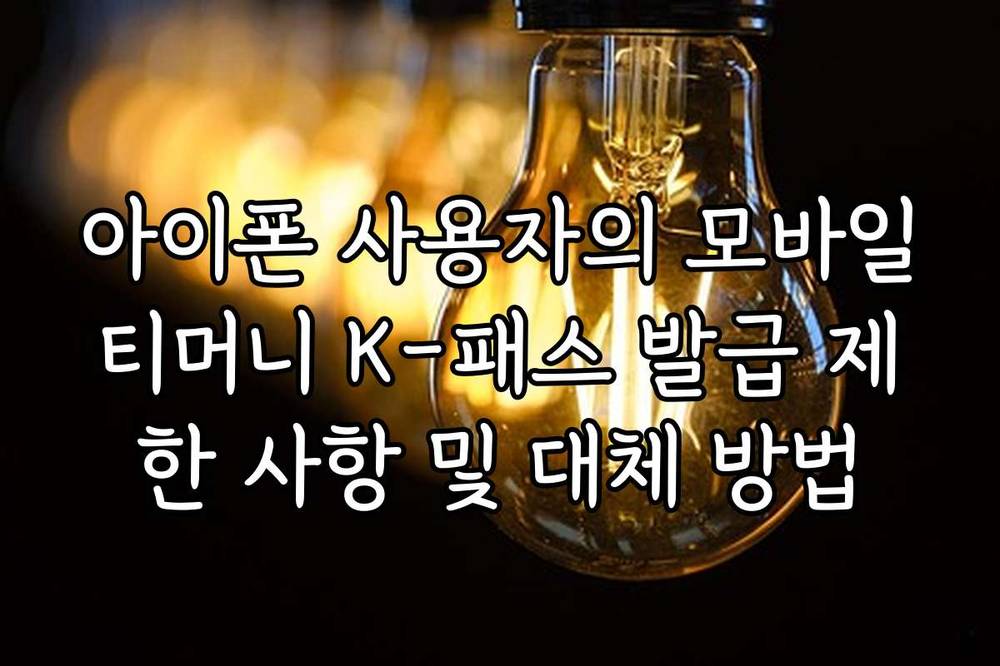 아이폰 사용자의 모바일티머니 K-패스 발급 제한 사항 및 대체 방법