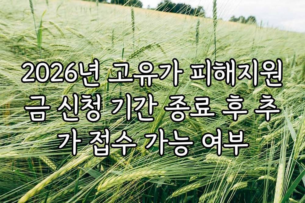 2026년 고유가 피해지원금 신청 기간 종료 후 추가 접수 가능 여부