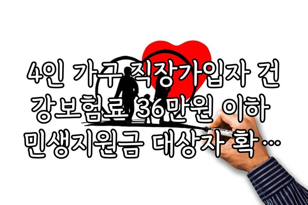4인 가구 직장가입자 건강보험료 36만원 이하 민생지원금 대상자 확인법