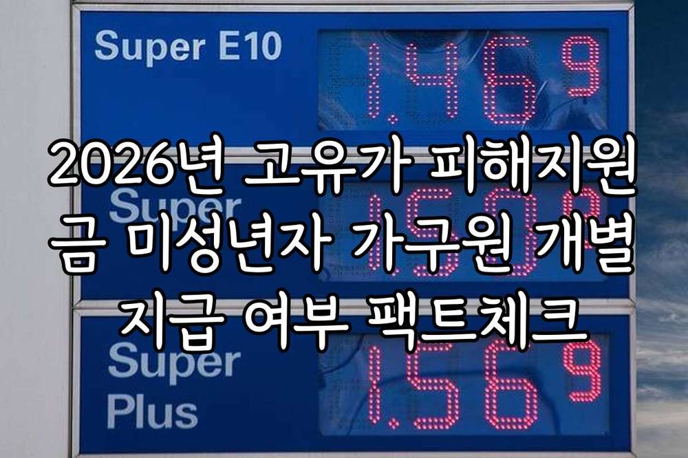 2026년 고유가 피해지원금 미성년자 가구원 개별 지급 여부 팩트체크