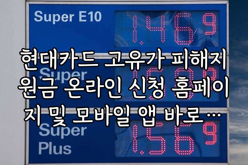 현대카드 고유가 피해지원금 온라인 신청 홈페이지 및 모바일 앱 바로가기