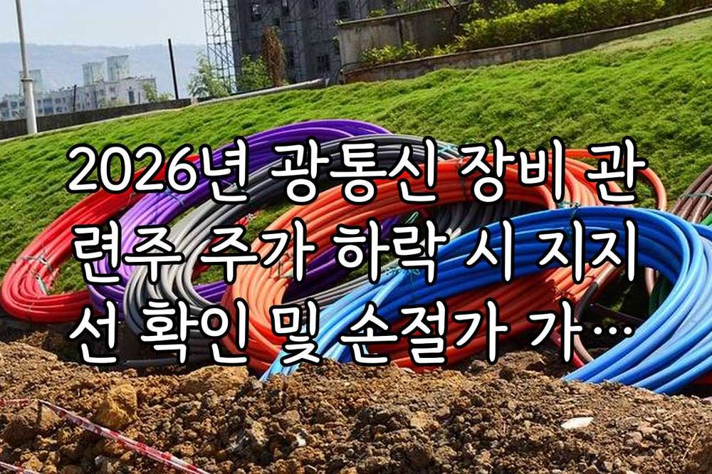 2026년 광통신 장비 관련주 주가 하락 시 지지선 확인 및 손절가 가이드