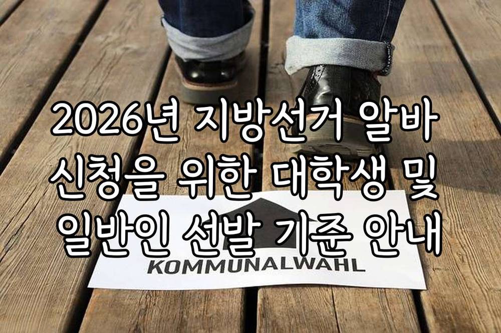 2026년 지방선거 알바 신청을 위한 대학생 및 일반인 선발 기준 안내