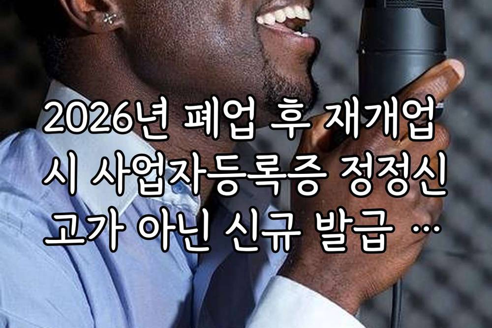 2026년 폐업 후 재개업 시 사업자등록증 정정신고가 아닌 신규 발급 기준