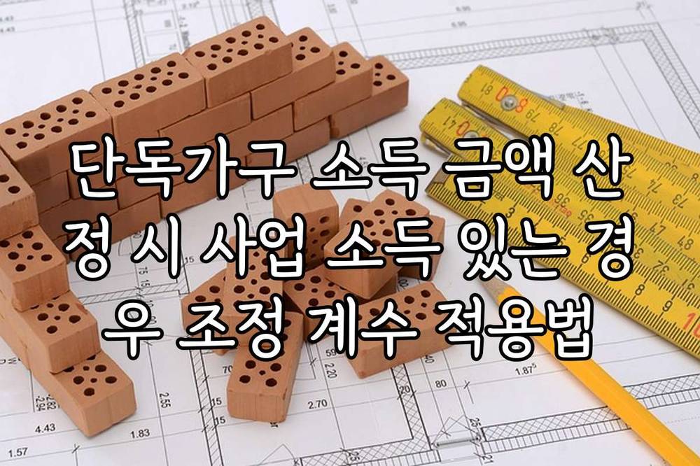 단독가구 소득 금액 산정 시 사업 소득 있는 경우 조정 계수 적용법