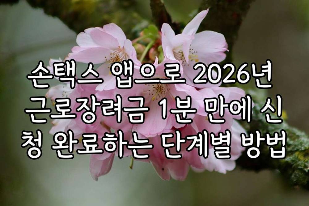 손택스 앱으로 2026년 근로장려금 1분 만에 신청 완료하는 단계별 방법
