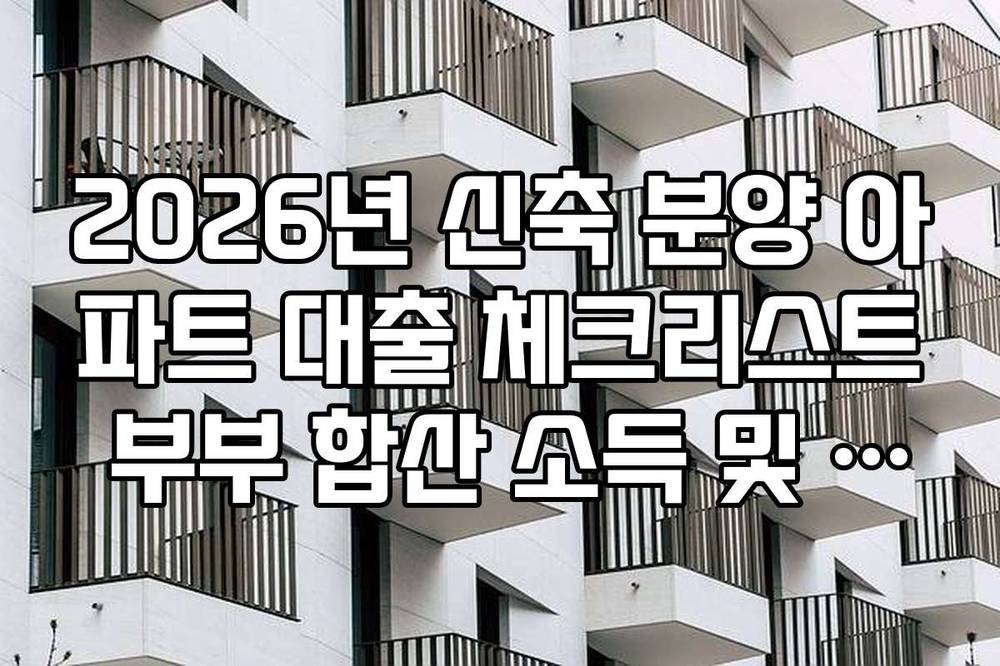 2026년 신축 분양 아파트 대출 체크리스트 부부 합산 소득 및 채무 영향도
