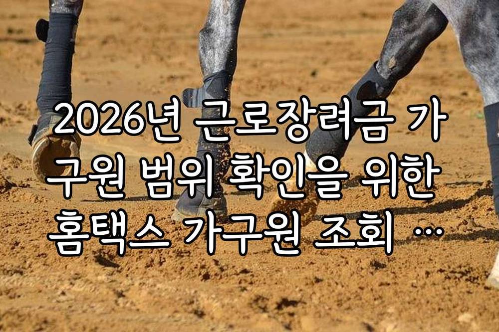 2026년 근로장려금 가구원 범위 확인을 위한 홈택스 가구원 조회 기능