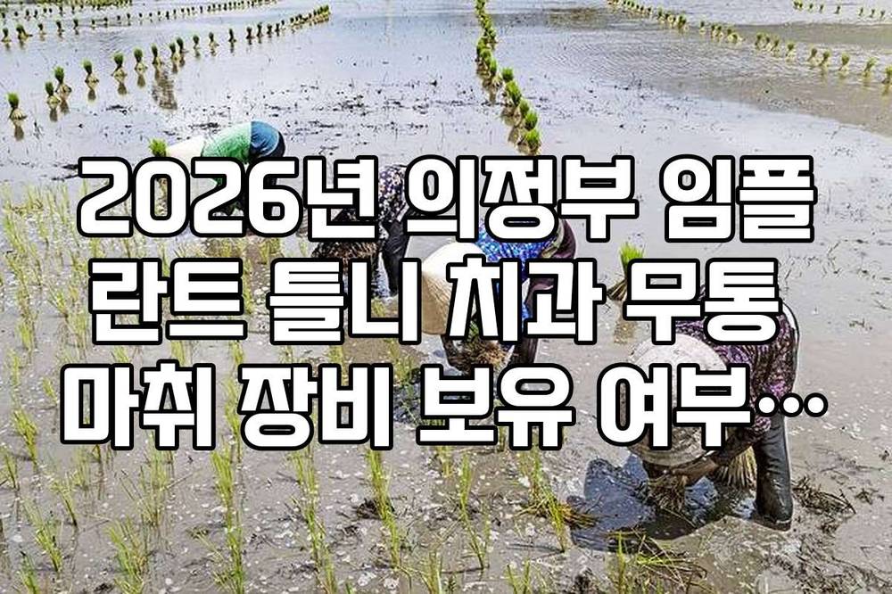 2026년 의정부 임플란트 틀니 치과 무통 마취 장비 보유 여부 확인법