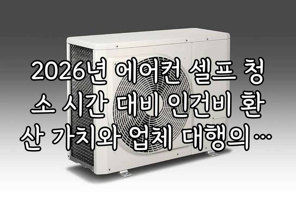 2026년 에어컨 셀프 청소 시간 대비 인건비 환산 가치와 업체 대행의 편리성