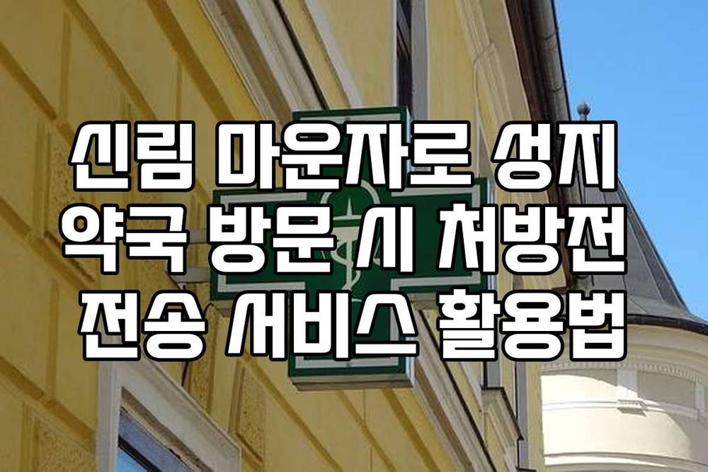 신림 마운자로 성지 약국 방문 시 처방전 전송 서비스 활용법