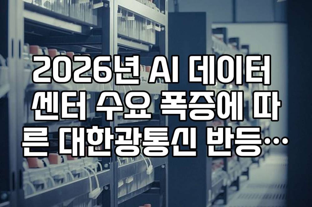 2026년 AI 데이터 센터 수요 폭증에 따른 대한광통신 반등 이유 분석