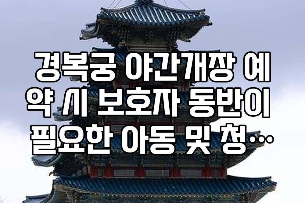 경복궁 야간개장 예약 시 보호자 동반이 필요한 아동 및 청소년 기준