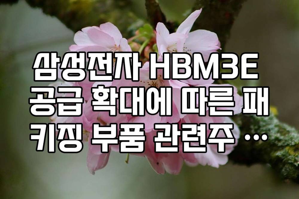 삼성전자 HBM3E 공급 확대에 따른 패키징 부품 관련주 탑픽 정리