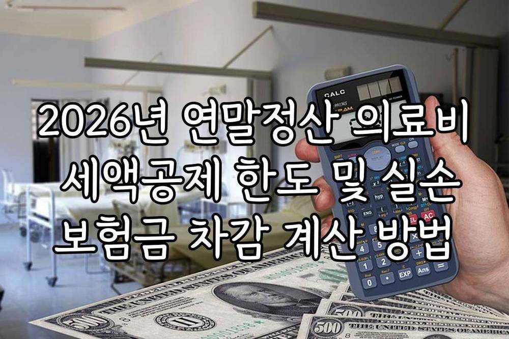 2026년 연말정산 의료비 세액공제 한도 및 실손보험금 차감 계산 방법