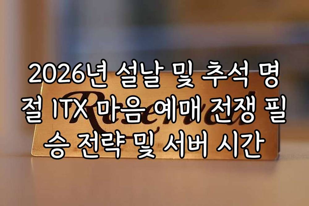 2026년 설날 및 추석 명절 ITX 마음 예매 전쟁 필승 전략 및 서버 시간