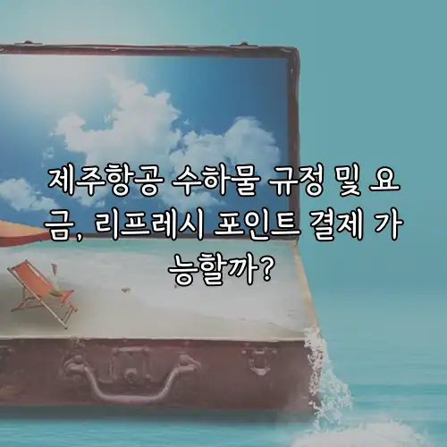 제주항공 수하물 규정 및 요금, 리프레시 포인트 결제 가능할까?