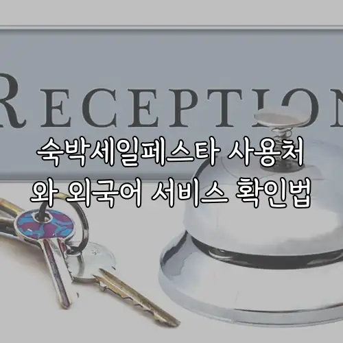 숙박세일페스타 사용처와 외국어 서비스 확인법