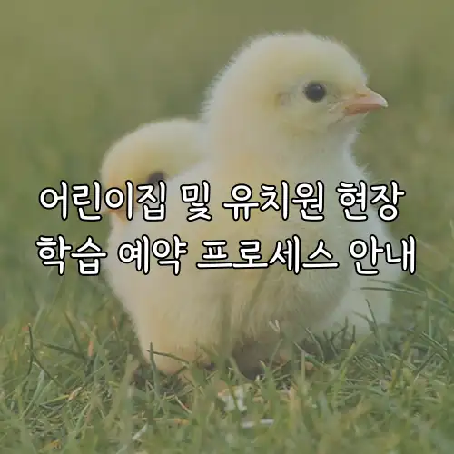 어린이집 및 유치원 현장 학습 예약 프로세스 안내