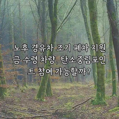 노후 경유차 조기 폐차 지원금 수령 차량, 탄소중립포인트 참여 가능할까?