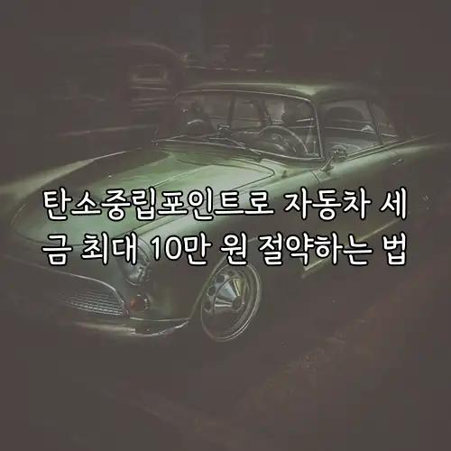 탄소중립포인트로 자동차 세금 최대 10만 원 절약하는 법